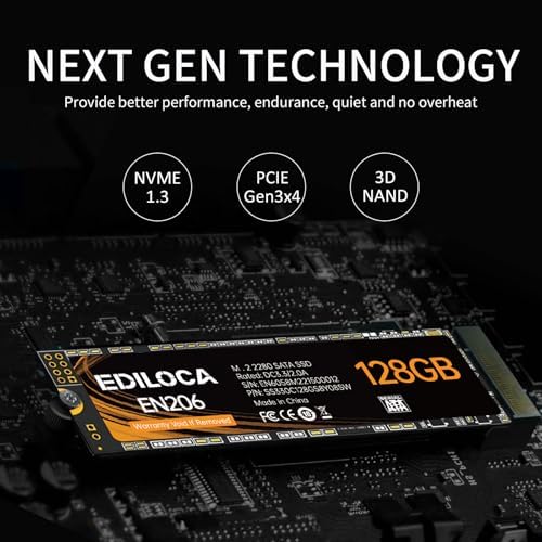 Ediloca EN206 128GB 3D NAND TLC M.2 SSD, M.2 2280 SATA III 6Gb/s SSD Internal Hard Drive, Read/Write Speed up to 550/460 MB/s, Compatible with Ultrabooks, Tablet Computers and Mini PCs - Image 5