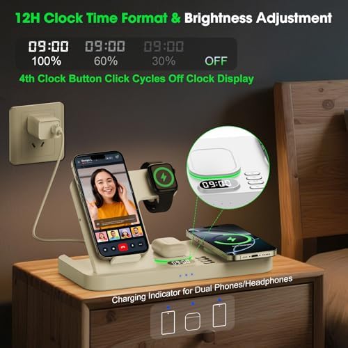 Dual Phone Foldable Wireless Charging Station for Apple, Couple&Family Use - Image 5