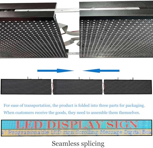 P10 Scrolling Led Sign 115"X14" Programmable Display Digital Sign Outdoor Message Board For Business Custom Banner Word Light Advertising Wifi Control High Brightness Neon - Image 5