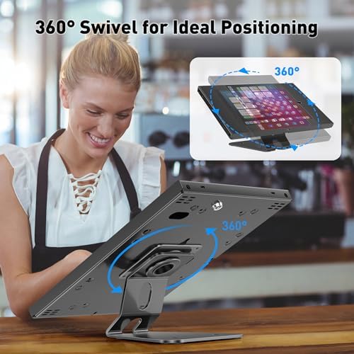 AboveTEK Anti-Theft Tablet Stand – iPad Locking & Security Stand, Countertop & Wall Mount POS Stand, 360° Swivel Kiosk Stand for iPad/iPad Air/iPad Pro – Ideal for Retail Business (Black) - Image 6