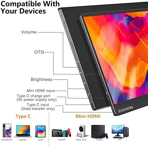 Dopesplay 15.6" Touchscreen Portable Monitor with 5000mAh Battery, 1080P - Image 6