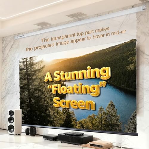 ALR Tensioned Motorized Projector Screen by SilverMagic - Tab Tensioned and Modern Design Gray Screen with White Aluminum case for Home Theater/Living Room/Patio/Office/Classroom - 120 inch 16:9 - Image 3