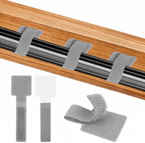 100 Pcs Cable Management Under Desk, Cable Ties, Cord Organizer Straps by Mkobon