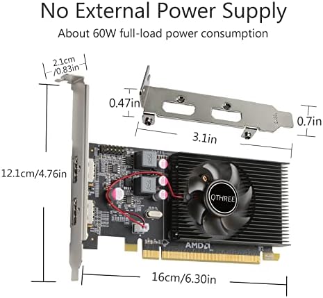 QTHREE Radeon HD 6570 1GB GDDR3 Low Profile Video Graphics Card,2X HDMI - Image 3
