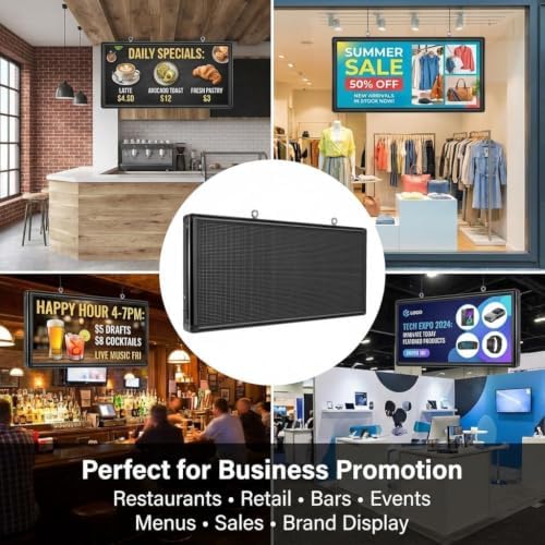 P6 Outdoor Full Color LED Scrolling Sign 40” x 18”, Programmable Digital Display with WiFi & USB Control, High Brightness Waterproof LED Message Board for Storefront Business Advertising - Image 6