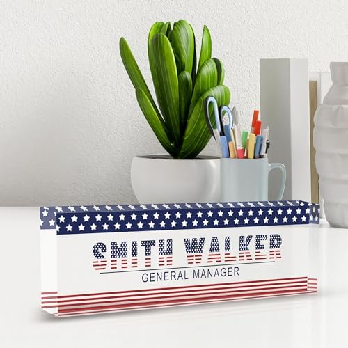 Name Plate for Desk-Personalized Name Plates for Desk-Name Plate Personalized for Office-Gifts for Teacher Boss Employee Appreciation Office Desk Decor (US FLAG 4) - Image 6