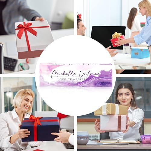 Name Plate for Desk-Personalized Name Plates for Desk-Name Plate Personalized for Office-Gifts for Teacher Boss Employee Appreciation Office Desk Decor (purple ink), MYDZBJMT1009 - Image 5