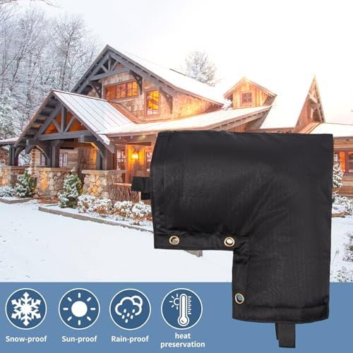 Insulated Backflow Preventer Pouch - Outdoor Pipe Insulation for Winter, Well Pump & Sprinkler Valve Protection (Black 12" W*13" H) - Image 5
