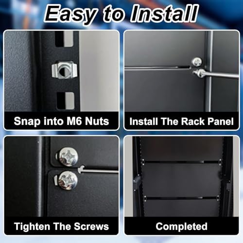 1U Blank Panel, 19 Inch Rack Mount Cable Management Panel Spacer W/Brush for Server Network Rack Enclosure Cabinet (4pcs) - Image 3