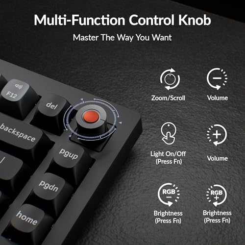 Keychron V1 8K Custom Mechanical Keyboard, 75% Wired Layout, Ultra-Low Latency 8000Hz, QMK Programmable, Hot-Swappable Banana Switches, RGB, for Gamers and Typists, Compatible with Mac/Windows/Linux - Image 5