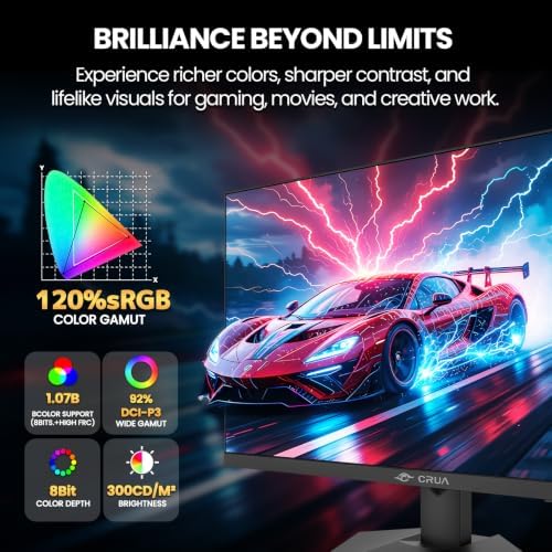 CRUA 27" 4K 160Hz / FHD 320Hz Dual Mode IPS Gaming Monitor, Vertical Stand - Image 6