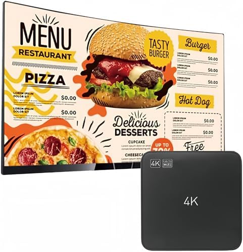 Smart Digital Signage Player with Non-Subscription CMS Software 7x24 Stable Auto Play Make TV Set Become LCD Display Andriod 4K Advertising Media Player(YM05) by Unknown