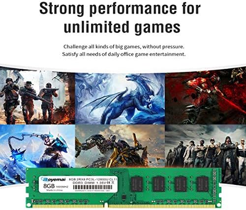 16GBKit (2X8GB) DDR3 RAM, DDR3 1600 8GB PC3L-12800U DDR3L Dimm 2Rx8 1.35V/1.5V CL11 Notebook RAM Memory for Desktop Computer - Image 6