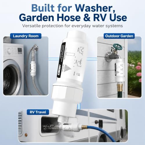 Garden Hose Filter for Washing Machine, RV, Pool & Pet – High-Efficiency Sediment & Scale Water Filter with Replaceable Cartridge Design,3/4" GHT,Anti-Corrosion, NSF Certified - Image 4