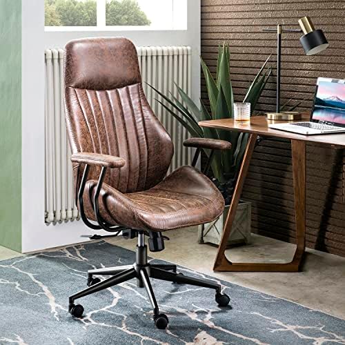 ovios Ergonomic Office Chair, High-Back Faux Suede Computer Executive Chair by OVIOS