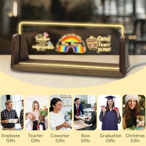 Desk Name Plate Personalized Custom Light Up Acrylic Plaque for Desk Customized Office Gifts for Coworkers Teacher Employee Office Decor for Women Men - Image 6