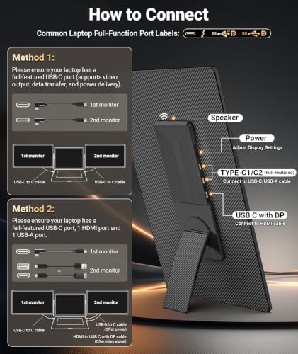 15.6" Laptop Screen Extender, Detachable Portable Monitor for Work & Travel - Image 4