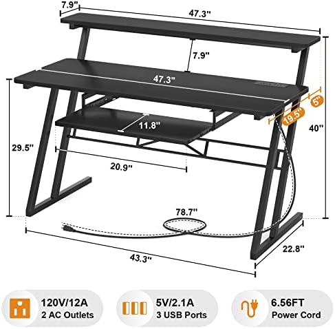 Armocity Music Studio Desk Production Workstation - Recording Studio Desk - Image 3