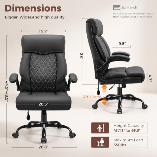 High Back Executive Office Chair with Inflatable Lumbar Support - Image 2