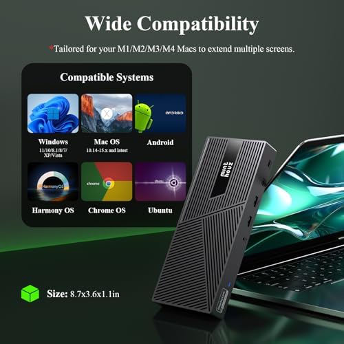 Minthouz DisplayLink Docking Station Triple Monitor 4K@60Hz, 14-in-1 USB C Dock for MacBook Dell HP Lenovo, 160W Adapter,100W PD Charging for Thunderbolt 5/4/3, 3HDMI,2DP, 6 USB A/C, LAN, Audio - Image 6