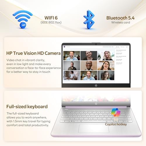 HP Stream 14" HD Student&Business Laptop with AI Copilot, Intel Processor N150, 4GB RAM, 1.12TB Storage (128GB UFS + 1TB Docking Station), 1 Year Office 365, 720p Webcam, Win 11, Lavender Purple - Image 7