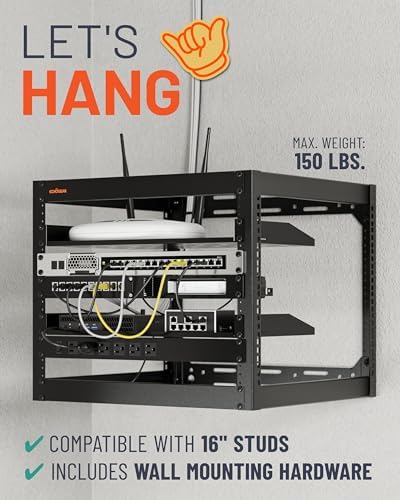 ECHOGEAR 10U Open Frame Rack w/Optimal Air Flow, DIY Assembly, 20.4” Depth - Image 3