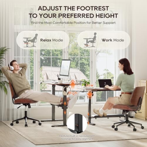 MALOL 47" x 24" Height Adjustable Electric Standing Desk, Rustic Brown - Image 4