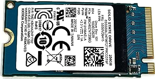 Oemgenuine OEM Kioxia 256GB M.2 PCI-e NVME SSD Internal 5SS0V26415 Solid State Drive 42mm 2242 Form Factor M Key by OEMGenuine