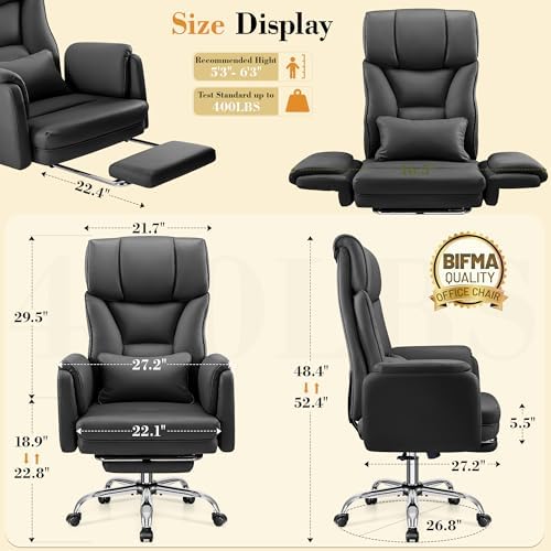 FelixKing Office Chair, Flip Armrests for Pets Criss Cross Legged, Black - Image 2