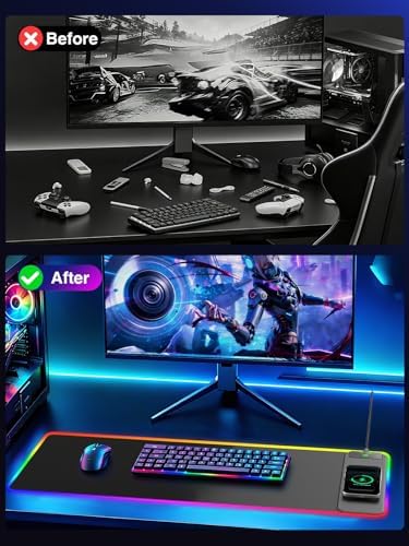Wireless Charging Mouse Pad Gaming, 31.5"x11.8" Large Desk Mat, Waterproof - Image 7