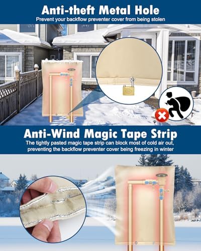 30"X24" 5 Layers Outdoor Pressure Vacuum Breaker, Well Pump, Sprinkler Valve, Faucet Cover for Winter Freeze Protection (5F), Beige - Image 5