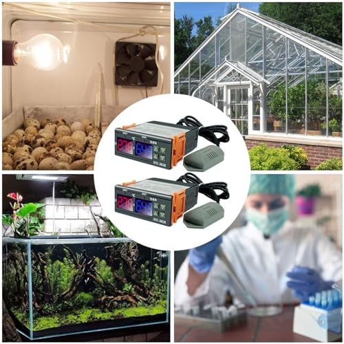 2Pcs All-Purpose Intelligent Digital Display Temperature and Humidity Controller with Dual Displays and Relay Outputs STC-3028 10A AC110~220V for Incubator Brooder Refrigerator Fermenter Greenhouse - Image 7