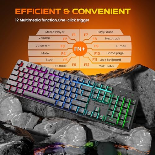 Redragon K521KS Wireless Gaming Keyboard, Tri-Mode BT/2.4G/USB-C RGB Mechanical Feeling Keyboard with Multimedia Keys, 4000mAh Battery, Anti-Ghosting, Compatible with PC - Upgrade - Image 6