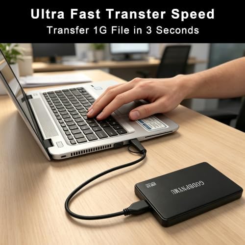 500GB External Hard Drive,Compact Portable Hard,USB 3.0/USB C - Image 5