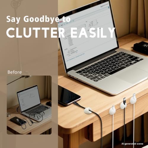 SmiLife Cable Clips, Cord Holder, Wire Holder for Cable Management, 9PCS - Image 4
