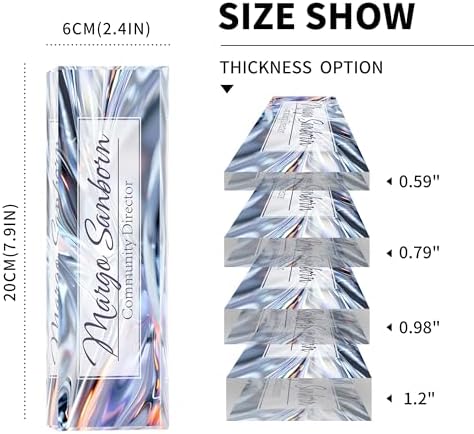 Personalized Name Plate for Desk, Custom Desk Name Plate, Acrylic Name Plate Office Desk Accessories, Personalized Office Gifts for Coworkers Teachers, Employee Appreciation Gifts (Silver Crystal) - Image 5