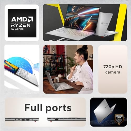 ASUS Vivobook Go 15 Laptop, 15.6” FHD 60Hz, AMD Ryzen 5 40, AMD Radeon Graphics, 8GB RAM, 512GB SSD, Military Grade, ErgoSense Keyboard, WiFi 6E, Windows 11, Cool Silver, E1504FA-AS54-S - Image 2