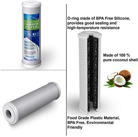 Dual Whole House Water Filter System, Transparent Standard Housings, Presser Relief Button, 3/4” Inlet/Outlet Brass Port, Meets NSF Standards & Regulations (Carbon Block and Sediment Filters) - Image 6