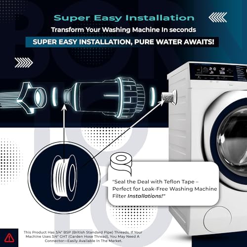 Washing Machine Water Filter & Softener | Inline Hard Water Filter with Crystal Resin & Tourmaline Balls | Hose Filter for Washing Machines | 100% Leakproof Design (Only for Washing Machines) - Image 3