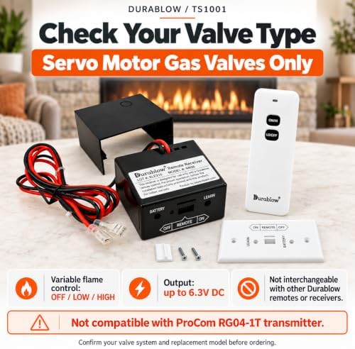 Durablow TS1001 Gas Log/Fireplace On/Off Remote Control Kit for Modulating Variable Flame Servo Motor Gas Valves (Replacement for Sky-MRCK, SR-1001, MRCK) - Image 6