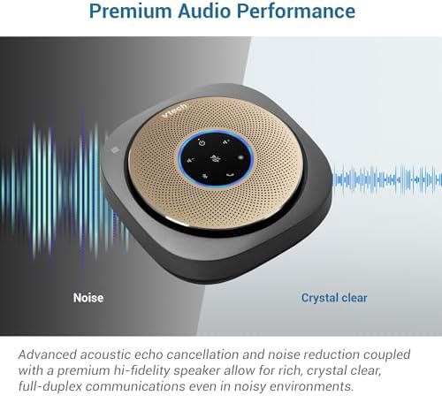 VTech VCS601-2 Bluetooth Conference Speakerphone - 360° Premium Voice Pickup with 6 Microphones, Smart NFC Connect, 24H Call Time with HD Audio, Reverse Charging USB C, Voice Assistant, Home Office - Image 3