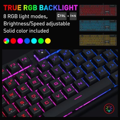Redragon K521-E Gaming Keyboard with Knob, RGB 104 Keys Wired Keyboard - Image 5