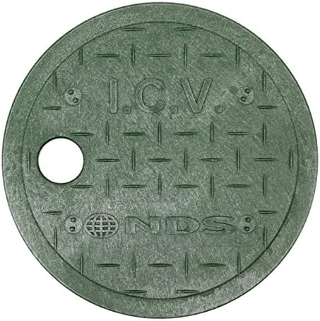 NDS 107BC 6 in. Valve Box and Cover, 9 in. Height, ICV Lettering, Black Box, Green Overlapping Cover, Black/Green - Image 3