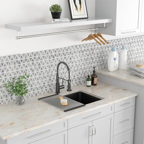 Kichae 12 Deep Undermount Laundry Sink Black 24x18 Granite Composite Quartz - Image 5