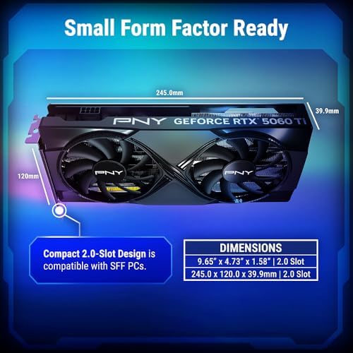 PNY NVIDIA GeForce RTX™ 5060 Ti 8GB OC Dual-Fan Graphics Card - Image 3
