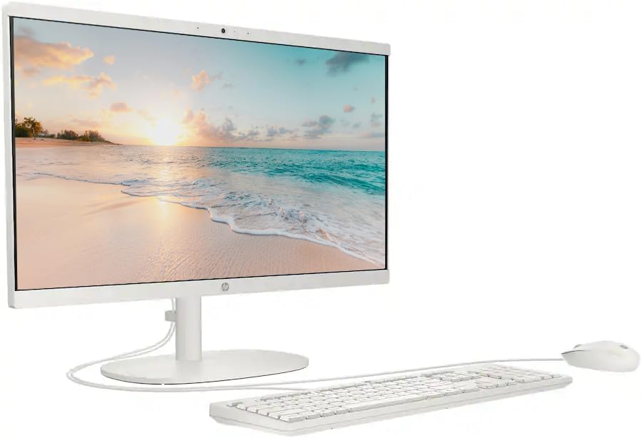 HP 21.5" FHD All-in-One Desktop Computer, 16GB DDR5 RAM 640GB Storage (128GB SSD + 512GB Docking Station Set), Quad-Cores Intel N100, Windows 11 & 8-in-1 Docking Hub, Keyboard & Mouse Included, White - Image 2