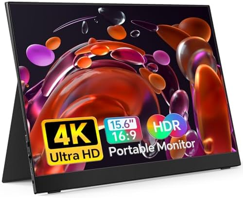 ForHelp True 4K Portable Monitor - 15.6inch UHD 3840×2160 100% sRGB USB-C HDMI External Second Monitor Portable IPS Screen Computer Display with Speakers for Laptop MacBook Switch PS5/4 Xbox by ForhelpPortableMonitor