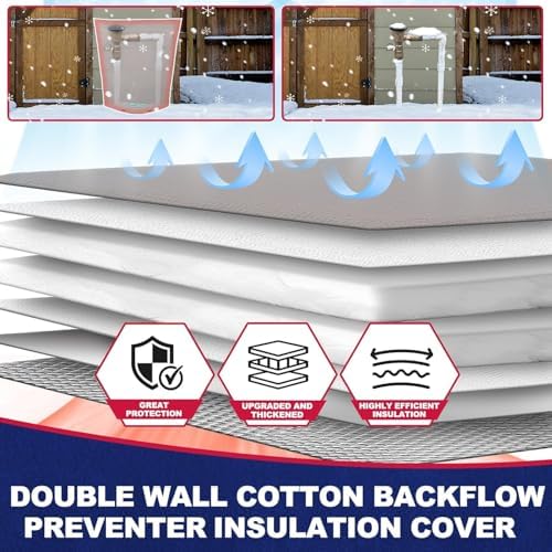Insulated Backflow Preventer Pipe Pouch, 18W x 34H in, Gray - Image 3