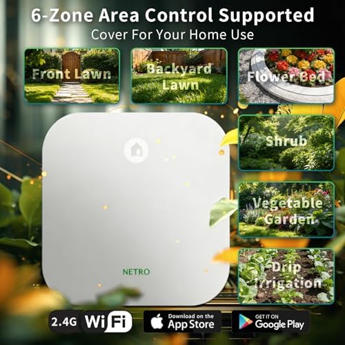 Netro Sprite 6 Zone Smart Sprinkler Controller for Lawn 2.4G WiFi App-Based - Image 2