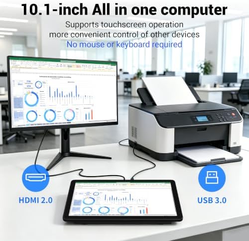 Fanless All-in-One Touchscreen Mini Computer RK3399, Industrial Mini PC 10.1 Inch Rugged Android 12, 4GB RAM, 64GB ROM, 1280 * 800 IPS - Image 2